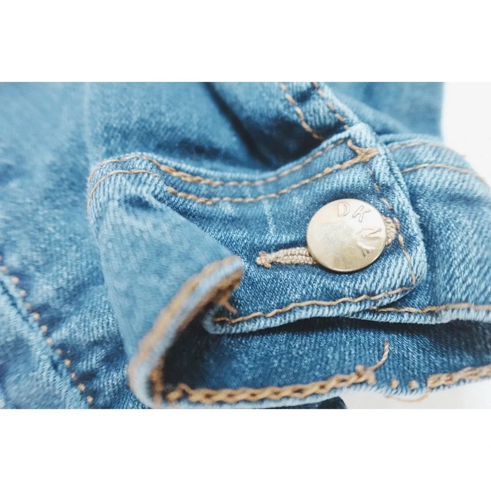 DKNY Sequin Denim‎ Blue Jean Jacket O71827DG Girls Size 6 Youth